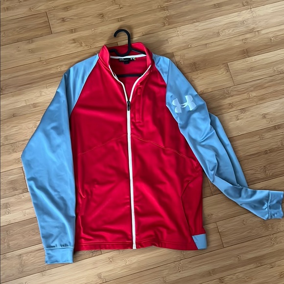 Under Armour Red and Light Blue Performance Jacket - Picture 3 of 3